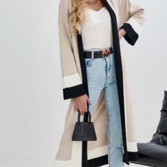 Sweaters - SALE! Women’s Color Block Cardigan long Sweater Jacket Shacket Relaxed Fit